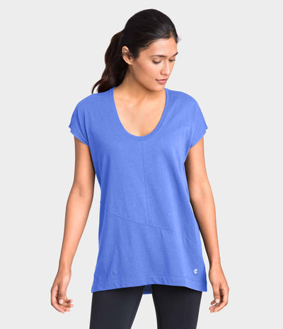 Pima Deconstructed Short Sleeve Tee, color-dazzling-blue